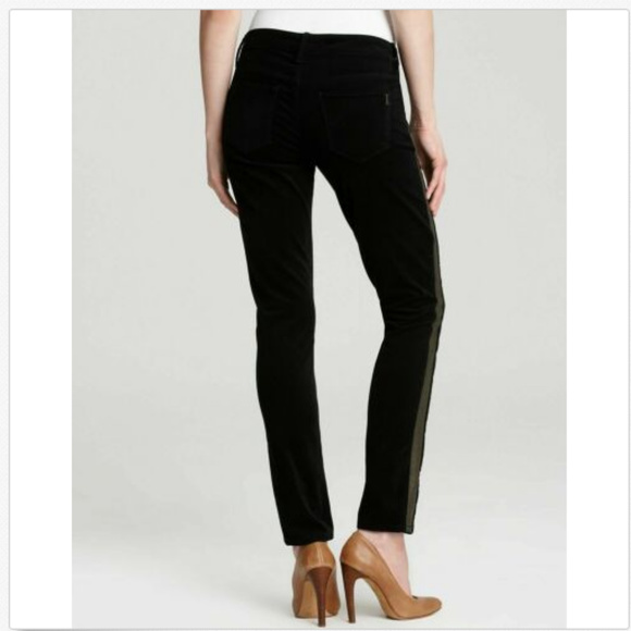 Isaac Mizrahi Black skinny cords gold stripe - Picture 4 of 8